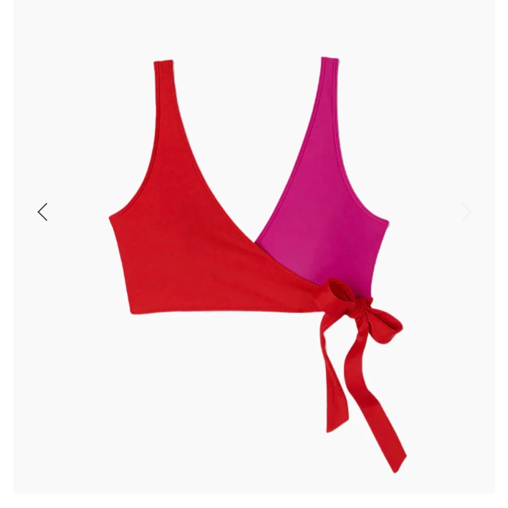 NWT Summersalt Perfect Wrap Bikini Top - Lava & Hibiscus sz 6